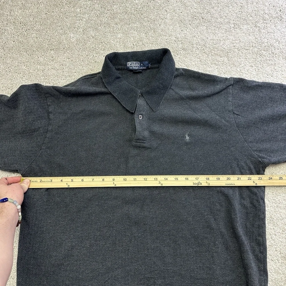 Polo Ralph Lauren Shirt Mens XL Gray Long Sleeve Polo Big Pony Logo Casual